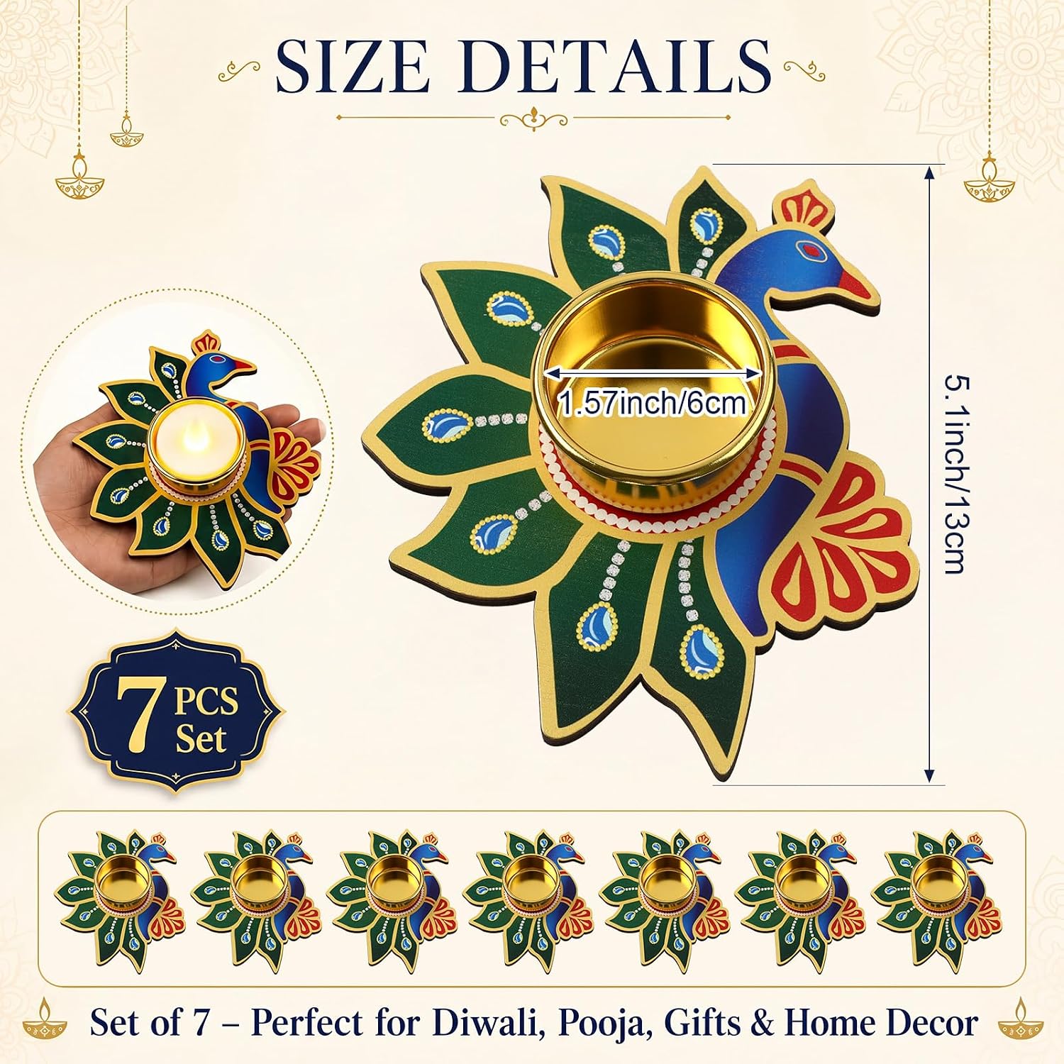 Piece Wooden Peacock - Hình 2