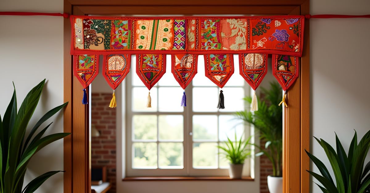 Embroidered Cotton Valance - Hình 5