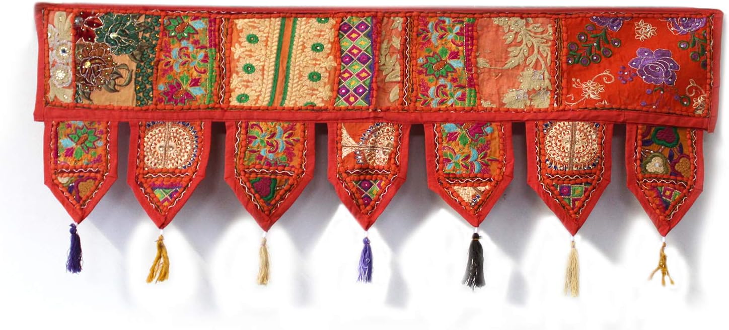 Embroidered Cotton Valance