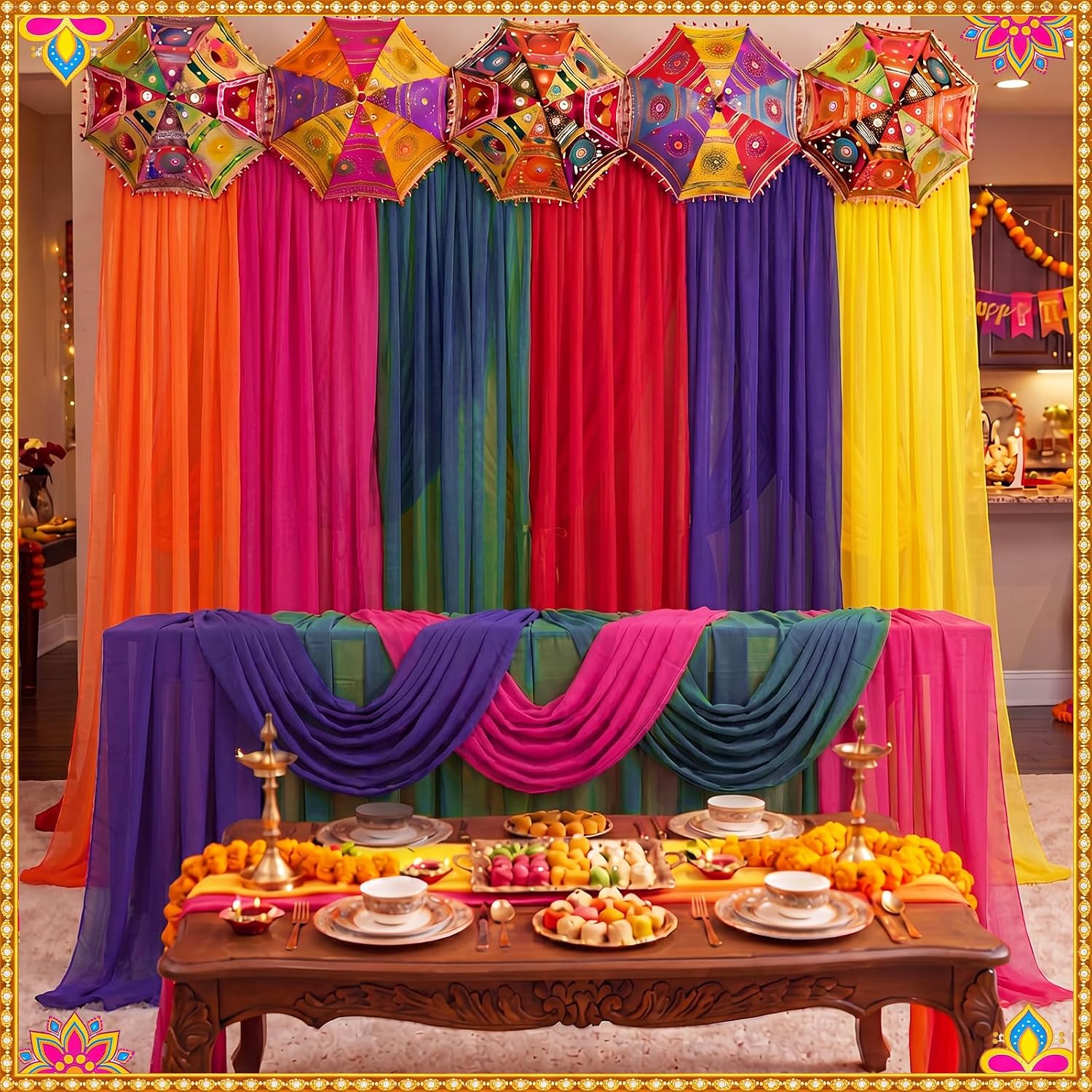 Rainbow Chiffon Table - Hình 3
