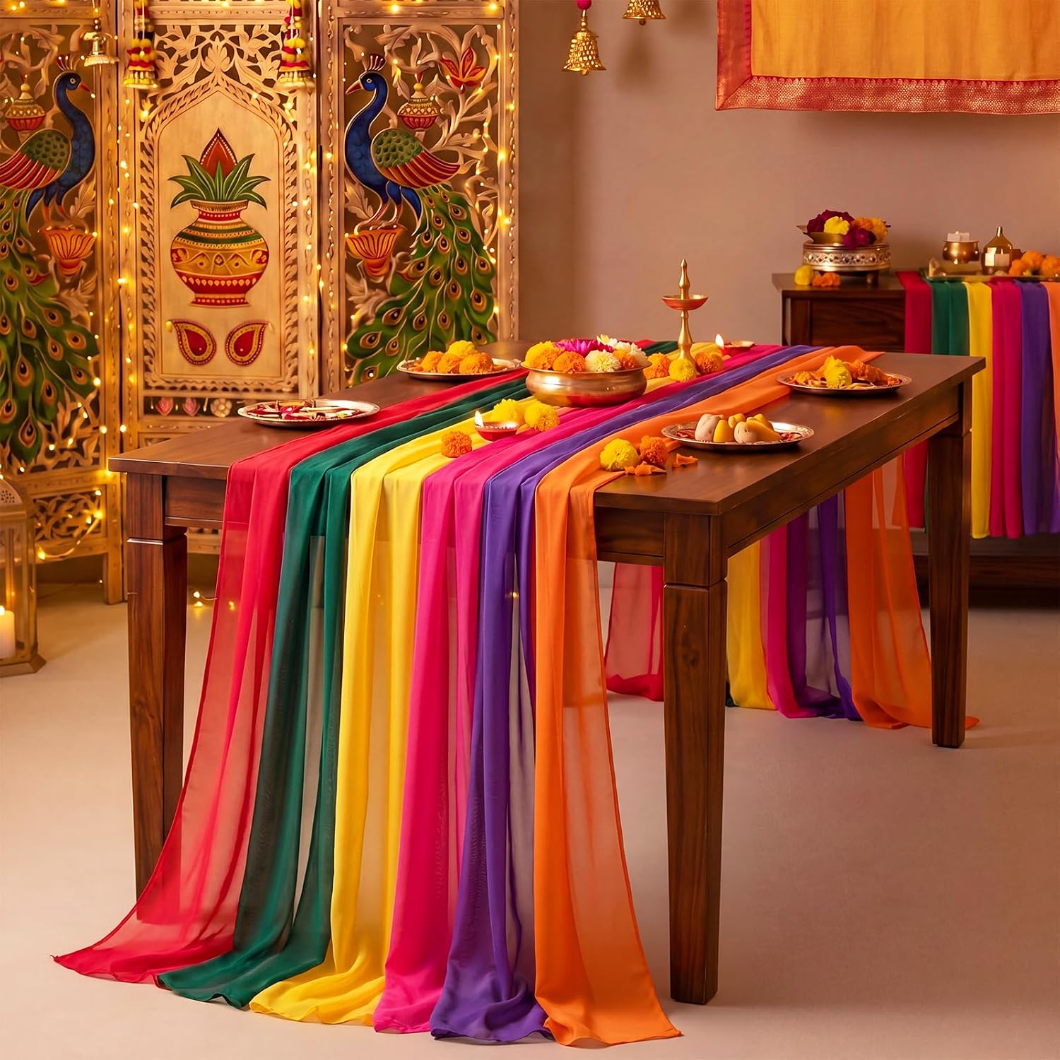 Rainbow Chiffon Table