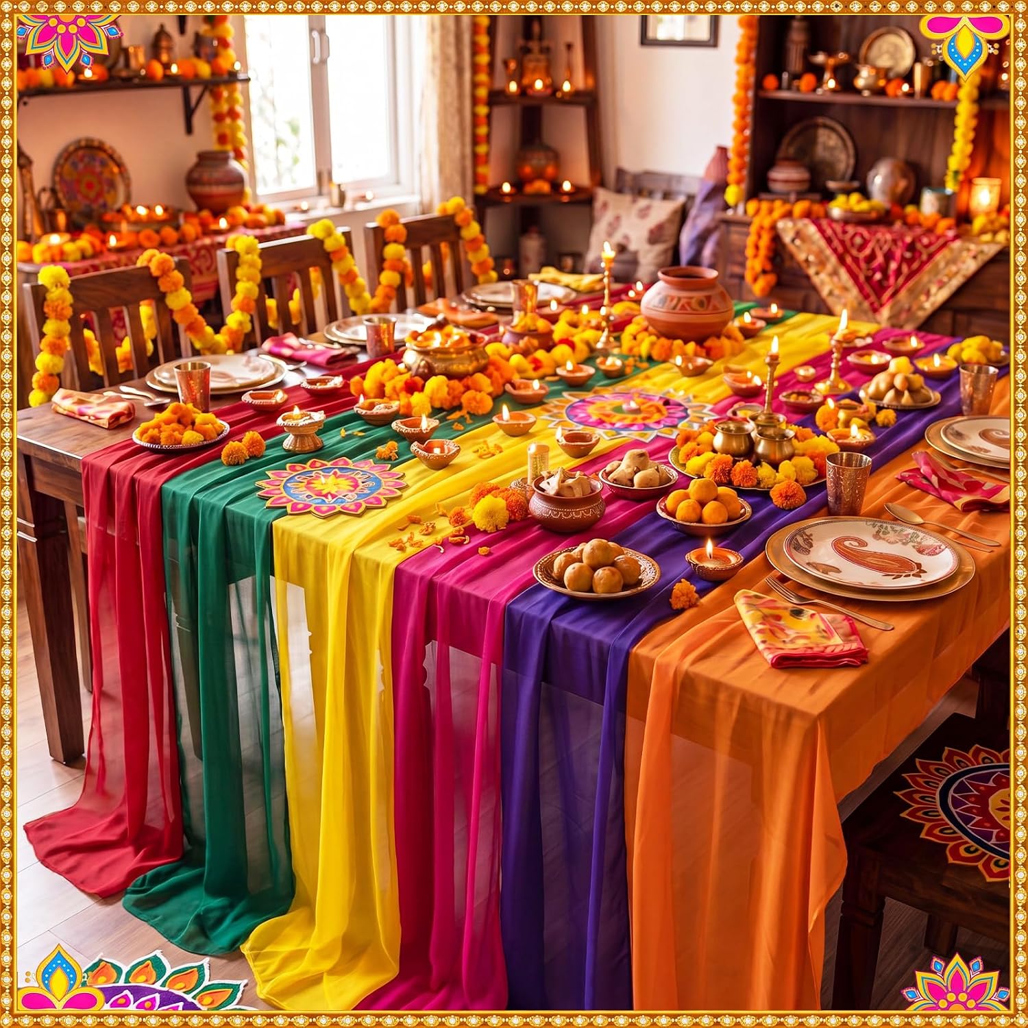 Rainbow Chiffon Table - Hình 2