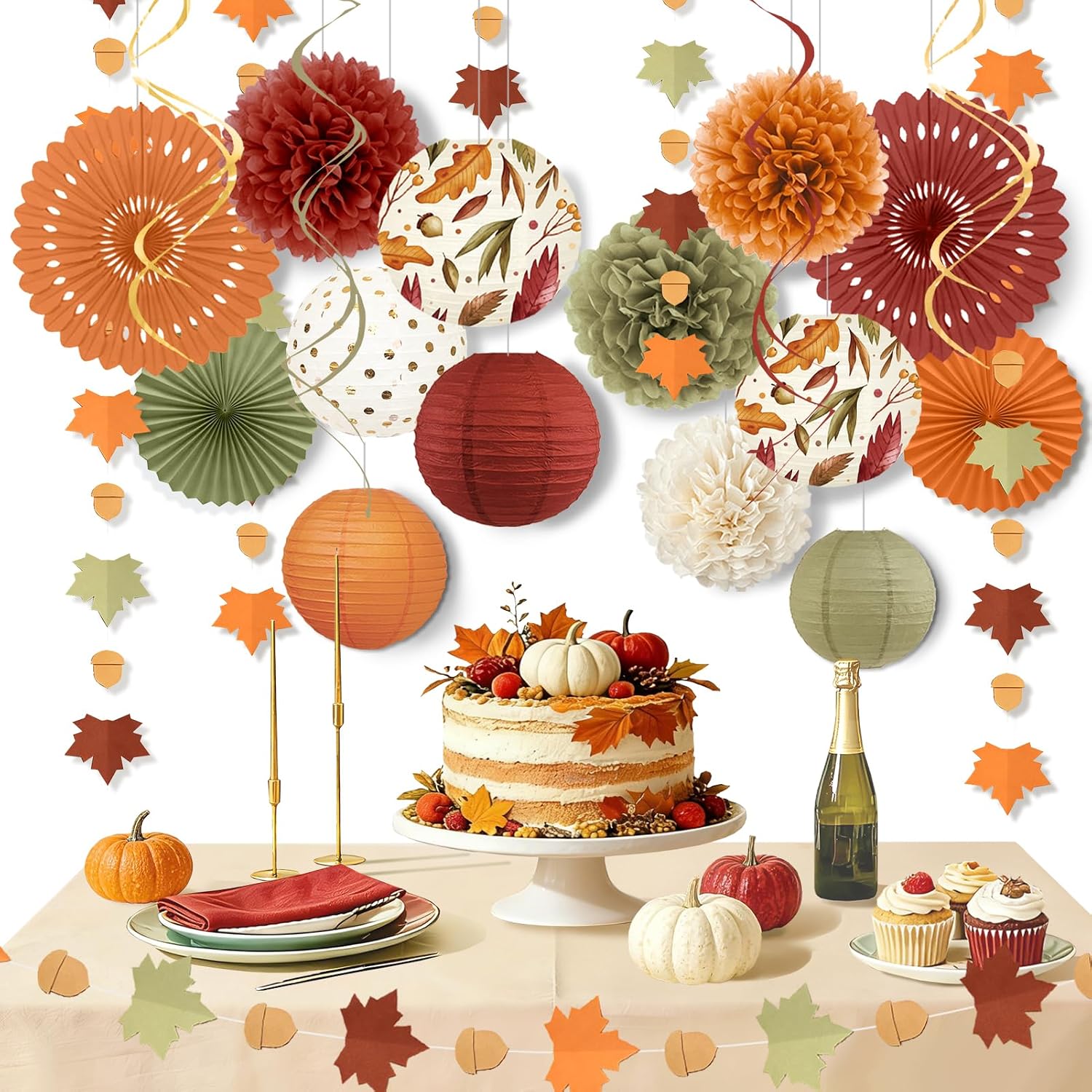 Autumn Paper Fan